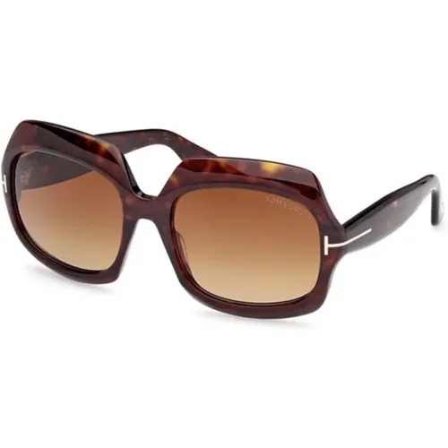 Gradient Sunglasses Dark Havana Frame , female, Sizes: 60 MM - Tom Ford - Modalova