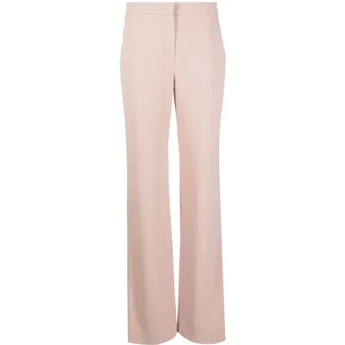 Powder Pink Flared Tailored Trousers , female, Sizes: 2XS - Giorgio Armani - Modalova
