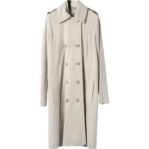 Luxury Suede Light Leather Trench Coat , female, Sizes: 3XL, 2XL - Giorgio Brato - Modalova