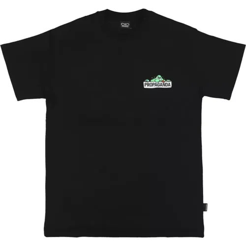 Schwarzes Slim Fit Tee mit Logo , Herren, Größe: M - Propaganda - Modalova