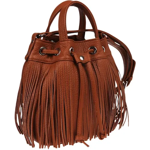 Fringed Bucket Bag , female, Sizes: ONE SIZE - Eleventy - Modalova