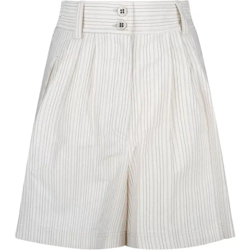 Pinstripe Shorts with Pleats , female, Sizes: S, 2XS, XS - Golden Goose - Modalova