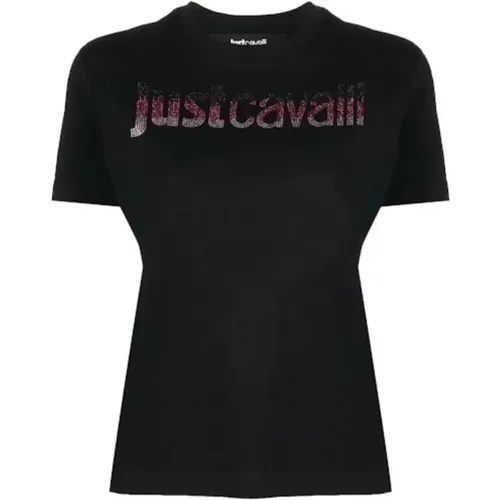 Schwarze T-Shirt und Polo Kollektion , Damen, Größe: M - Just Cavalli - Modalova