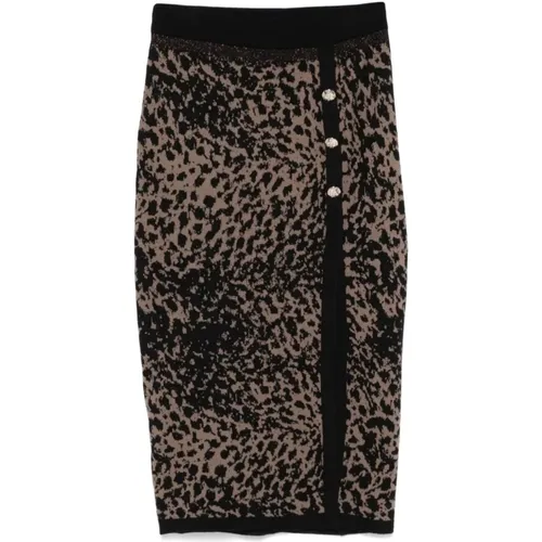 Leopard Print Pencil Skirt , female, Sizes: L, S, M - Liu Jo - Modalova