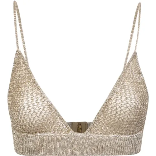 Metallic Triangle Bra Top , female, Sizes: XS - Dodo BAR OR - Modalova