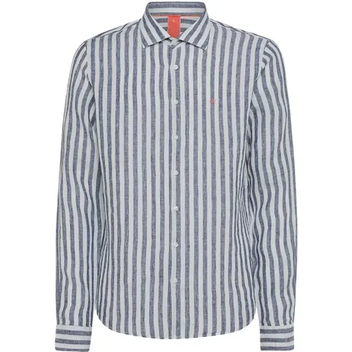 Striped Fancy Beach Shirt , male, Sizes: M, XL, 2XL, L - Sun68 - Modalova