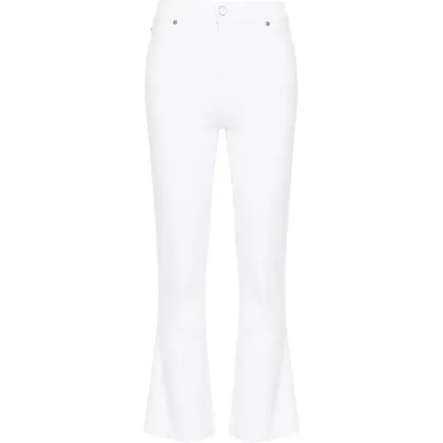 Slim Kick Bootcut Jeans,Weiße Slim Kick Luxvinsol Denim,Vintage Luxe Distressed Hem Jeans - 7 For All Mankind - Modalova