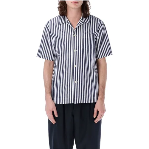 Men's Clothing Shirts Navy Stripe Ss24 , male, Sizes: M - Sacai - Modalova