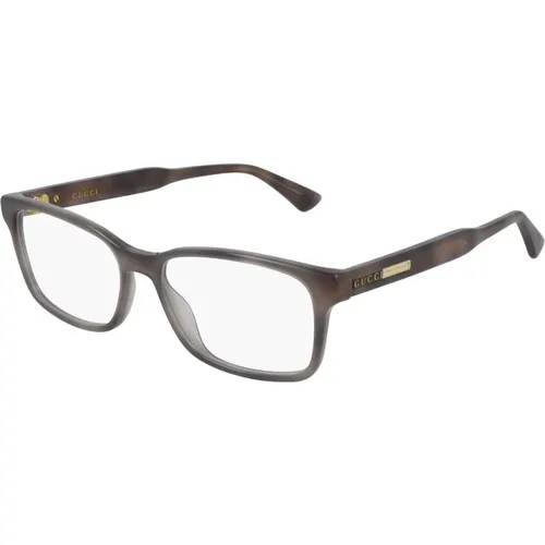 Graue Havana Brillengestelle , unisex, Größe: 53 MM - Gucci - Modalova