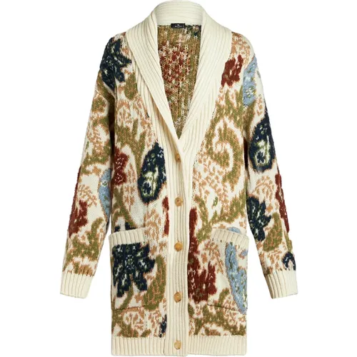 Brauner Paisley Jacquard Strick-Cardigan - ETRO - Modalova