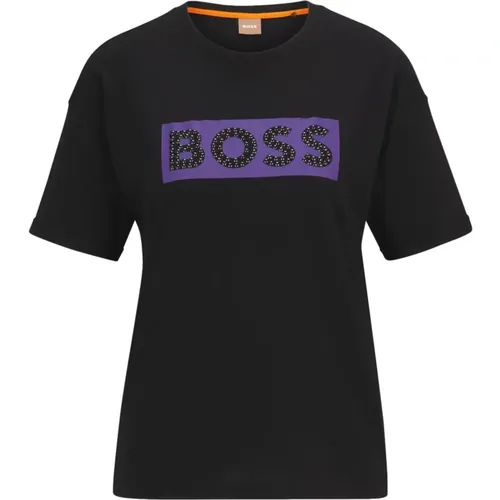 Slim Fit Baumwoll T-Shirt mit Verziertem Logo - Hugo Boss - Modalova