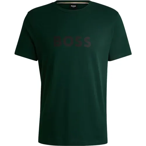 Grünes Logo Baumwoll T-Shirt , Herren, Größe: M - Hugo Boss - Modalova