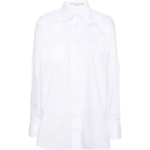Cotton Poplin Shirt with Broderie Anglaise , female, Sizes: S, XS - Stella Mccartney - Modalova