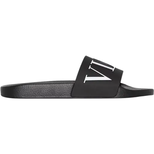 Slide Sandals Vltn Logo , male, Sizes: 6 UK, 5 UK, 7 UK - Valentino Garavani - Modalova