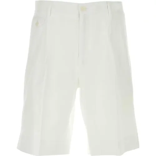 Weiße Leinen-Bermuda-Shorts - Dolce & Gabbana - Modalova
