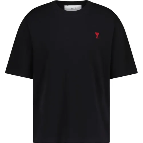 Logo Embroidered Oversized T-Shirt , male, Sizes: L, 2XL - Ami Paris - Modalova