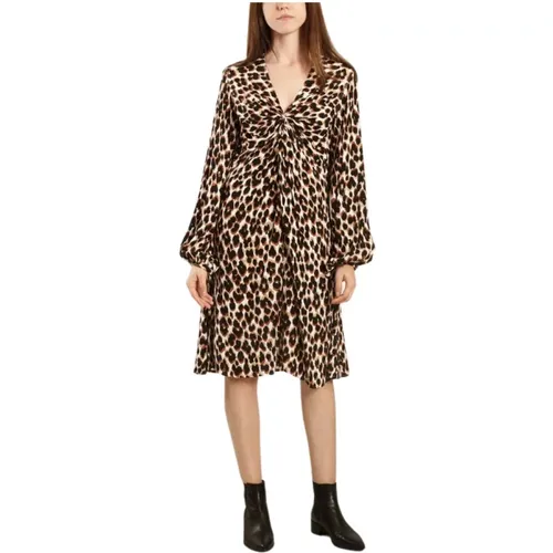 Leopard Print Dress , female, Sizes: XS, S - By Malene Birger - Modalova