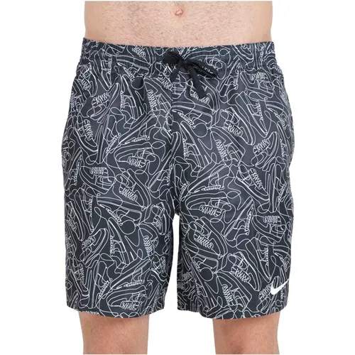 Schwarze Meer Shorts Allover Print , Herren, Größe: L - Nike - Modalova