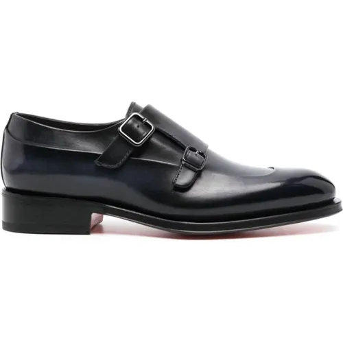 Gradient Shoe with Double Buckle , male, Sizes: 9 UK, 7 UK, 6 1/2 UK, 6 UK - Santoni - Modalova