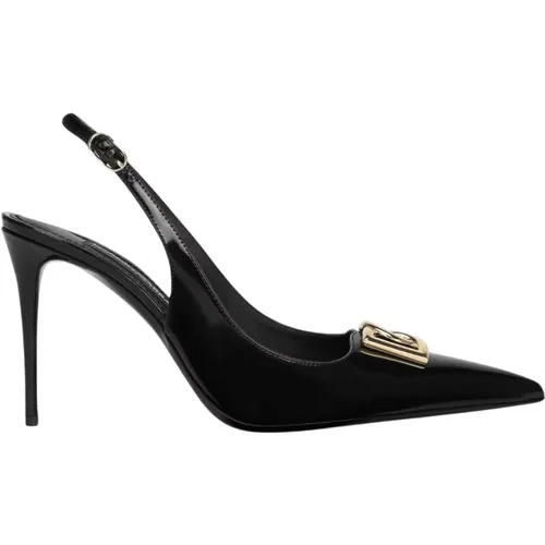 Schwarze Lackleder High Heel Sandalen - Dolce & Gabbana - Modalova