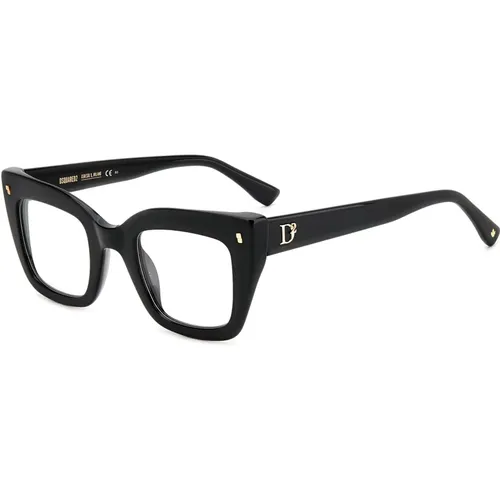 Schwarze Brillengestelle , unisex, Größe: 47 MM - Dsquared2 - Modalova