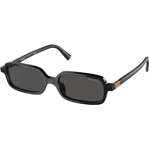 Stilvolle Sonnenbrille mit goldenem Rahmen , Damen, Größe: 51 MM - Miu Miu - Modalova