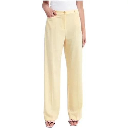 Smooth fabric elegant trousers with front pockets , female, Sizes: M - PATRIZIA PEPE - Modalova