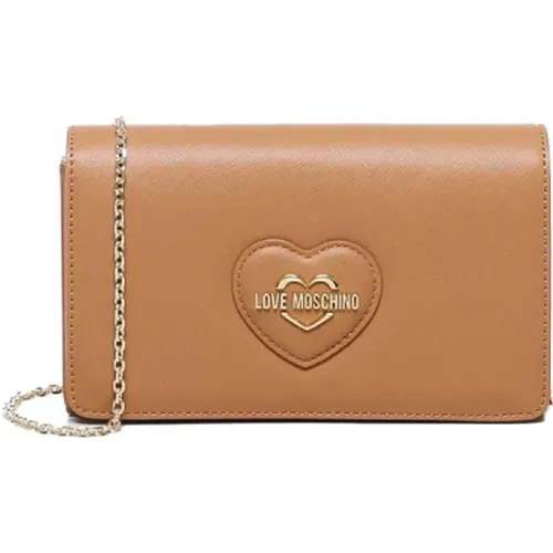 Chic Magnet Closure Bag in Biscuit , female, Sizes: ONE SIZE - Love Moschino - Modalova