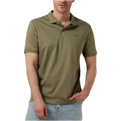 Glatte Slim Polo T-shirt aus Baumwolle,Glatte Baumwolle Slim Polo T-shirt,Herren Polo T-Shirts aus glatter Baumwolle - Calvin Klein - Modalova