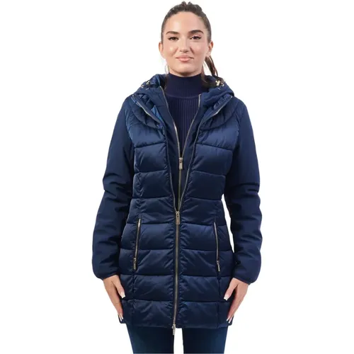 Blaue Steppjacke mit Kapuze YES ZEE - YES ZEE - Modalova