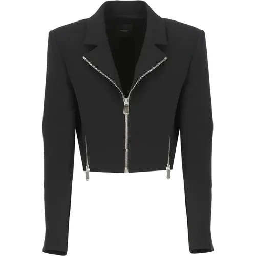 Crêpe Jacket with Zip Details , female, Sizes: XS - pinko - Modalova