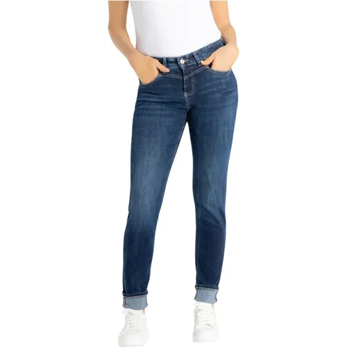 Schmale Dunkelblaue Jeans Klassische Passform , Damen, Größe: S - MAC - Modalova