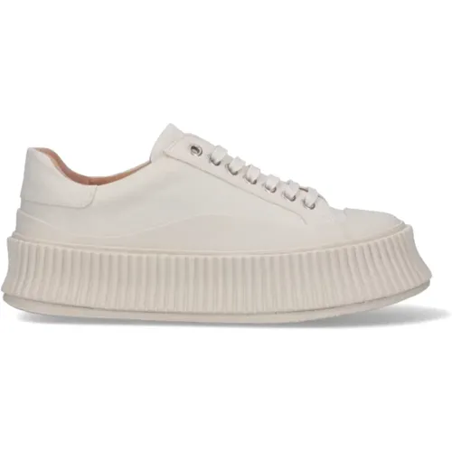 Weiße Oversize Sneakers mit Gummielementen - Jil Sander - Modalova