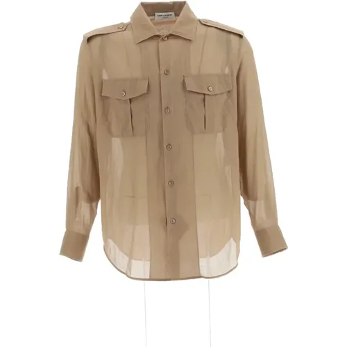 Pocketed Shirt , male, Sizes: S, XL, M - Saint Laurent - Modalova