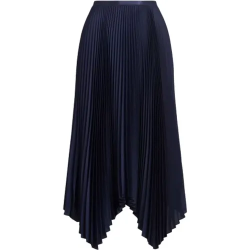 Georgette Pleated Skirt with Asymmetric Hem , female, Sizes: XS - Polo Ralph Lauren - Modalova