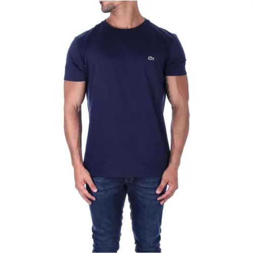 Blaues Logo Herren T-Shirt - Klassischer Stil - Lacoste - Modalova