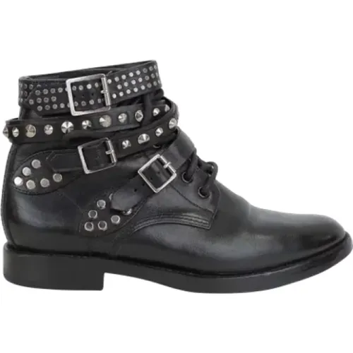 Pre-owned Leather boots , female, Sizes: 4 UK - Yves Saint Laurent Vintage - Modalova