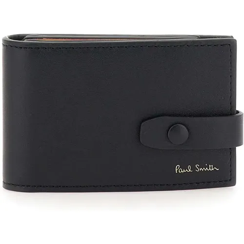 Leather Card Holder , male, Sizes: ONE SIZE - PS By Paul Smith - Modalova