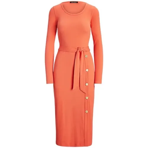 Kleid mit Knopfdetail , Damen, Größe: 2XS - Ralph Lauren - Modalova
