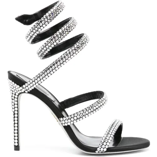 Rhinestone Embellished Wraparound Sandals , female, Sizes: 3 UK, 4 UK, 5 1/2 UK - René Caovilla - Modalova