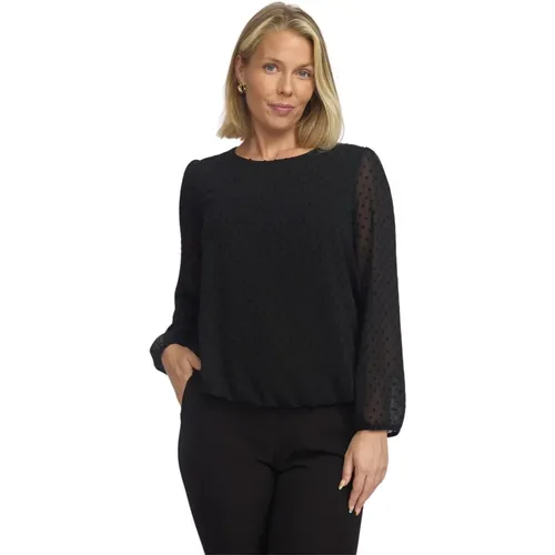 Elegante Schwarze Tupfenbluse , Damen, Größe: XL - 2-Biz - Modalova