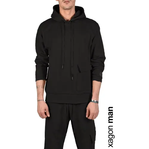 Kapuzenpullover mit Logo Patch , Herren, Größe: M - Xagon Man - Modalova