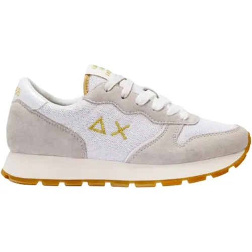 Glitter Textil Sneakers in Weiß , Damen, Größe: 36 EU - Sun68 - Modalova