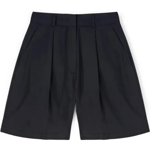 Plissierte Popeline-Bermuda-Shorts , Damen, Größe: 2XS - Motivi - Modalova