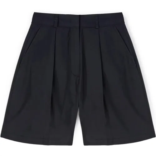 Plissierte Popeline-Bermuda-Shorts , Damen, Größe: 4XS - Motivi - Modalova