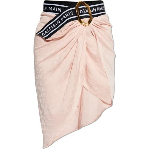 Sarong mit Logo , Damen, Größe: L/Xl - Balmain - Modalova