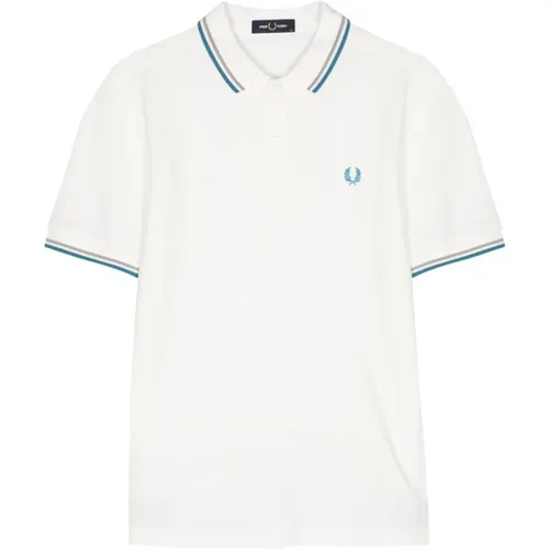 Blue Striped Double Line Polo Shirt , male, Sizes: 2XL, S - Fred Perry - Modalova