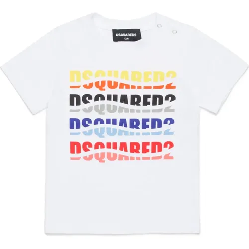 Wellen-Effekt Multicolor Logo T-Shirt - Dsquared2 - Modalova