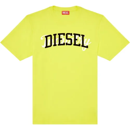 T-Shirt mit abgesetzten -Prints , Herren, Größe: 2XS - Diesel - Modalova