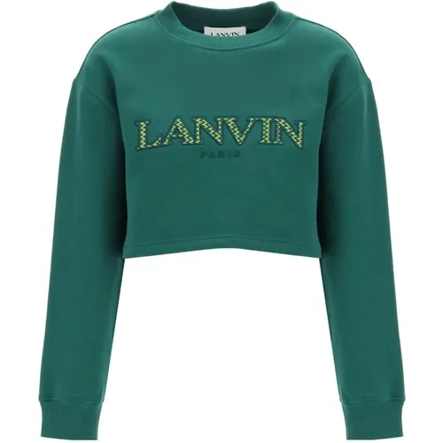 Sweatshirt mit gesticktem Logo-Patch , Damen, Größe: L - Lanvin - Modalova